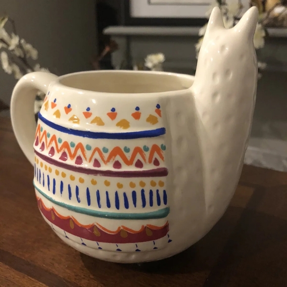 NATURAL LIFE Dimpled Colorful Blanket Llama Coffee Mug - Picture 3 of 3